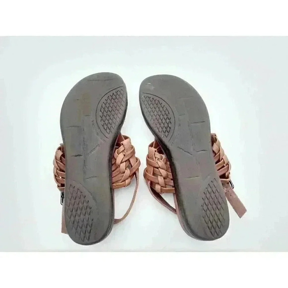 OTBT WOMEN'S BROWN WOVEN LEATHER AVIATE THONG SANALS 8.5M - Picture 7 of 8